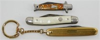 Lot of 3 Vintage Pocket Knives - 2 Blade Gold