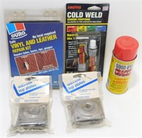 NIP Repair Items Lot: Vinyl & Leather Kits; Cold