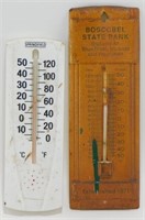 2 Thermometers - Old Vintage, Working