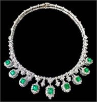 14.8ct natural emerald necklace in 18K gold