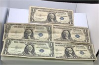 (5) 1935D $1 Silver Certificates