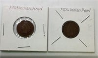 1903 & 1906 Indian Head pennies