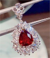 1.42 ct Pigeon Blood Ruby Pendant 18K Gold