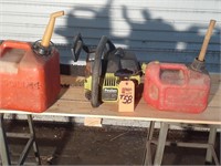 Poland 16" Chain Saw, Gas Cans