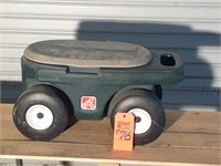 2-Step Plastic Seat w/ Wheels & Storage