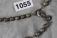 SILVER PLATE BEADED ROSARY