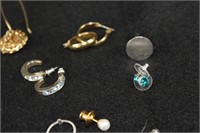 LARGE LOT OF MISC EARRINGS PINS AND PENDENTS