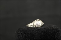 ANTQ. PEACOCK LARGE DIAMOND RING SIZE 5.5