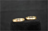 LOT OF THREE 10K GOLD BANDS SIZE 6.75, 7, 9