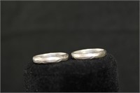 ENGRAVED SILVER WEDDING BANDS SIZE 5.5
