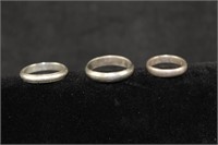 SILVER WEDDING BANDS SIZE 5.5, 9.5, 10