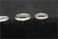 SILVER WEDDING BANDS SIZE 5.5, 9.5, 10