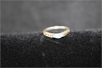 STERLING SILVER WITH BLUE GEM SIZE 6.75
