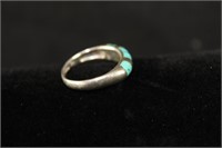 SOUTHWEST SILVER AND TURQ RING SIZE 7.5