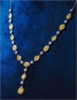 2ct natural yellow diamond pendant in 18k gold