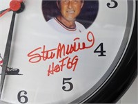 Stan Musial Autgraphed Wall Clock PSA COA & LOA
