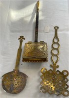 Grouping of Early Brass & Steel Items