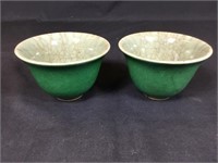 Chinese Celadon Glazed Crackle Bowls 19th Century