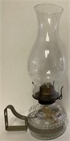 VINTAGE EAGLE GLASS OIL LAMP WITH METAL HANDLE