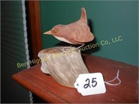 Wayne Boblenz bird carving on stump