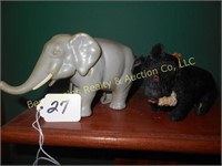 (2) wind-up toys (elephant & dog)