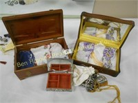 Misc. jewelry boxes w. hankerchief