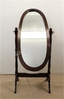 Oval Wood Flip Dressing Mirror