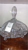 2 lead crystal candy dishes