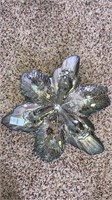 Metallic Glass orchid dish 15” diam