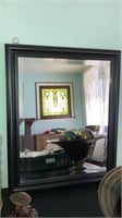 Beveled glass framed wall mirror 25” x 19”