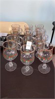Holly glass pedestal mugs & stemware 12 pcs