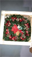 Christmas wreath, big bells decors, silk florals