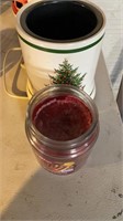 Candle warming pot and Santa Claus cookie jar