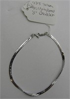 925 Silver Harring Bone Style 8" Bracelet