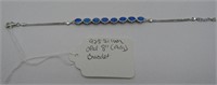 925 Silver Blue Opal 8" Bracelet - Adjustable