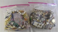 Lot of Large Bags of Costume Jewelry