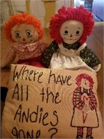 Vintage  Raggedy Anne  & Andy Dolls
