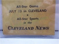 Rare 1954 Cleveland Indians Pocket Schedule!