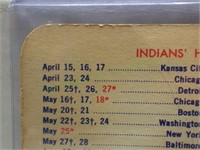 Scarce 1958 Cleveland Indians Jean Club card/sched