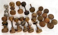 Large Grouping of Ornate Brass Doorknobs