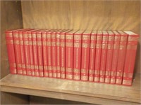 Red leather bound World Book set