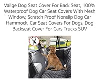 $37 Vailge Dog Seat Cover For Back Seat, 100%