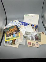 Lot of postcards and stamps