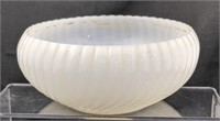 Milk glass bowl spiral design great condition 6