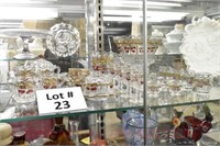 (26) Pcs. Miniature Cherry Pattern Glassware: