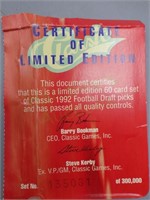 Limited Edition 1992 Classic Football Draft Picks