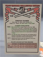 1981 Donruss Tim Raines Card # 538