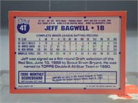 1991 Topps Rookie Jeff Bagwell Baseball Card