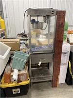 POPCORN POPPER ON STAND, OIL, BAGS, ACCESSORIES
