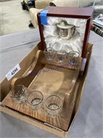 SHOT GLASS HOLDER W/ GLASSES, BABY CUP/ SPOON/FORK